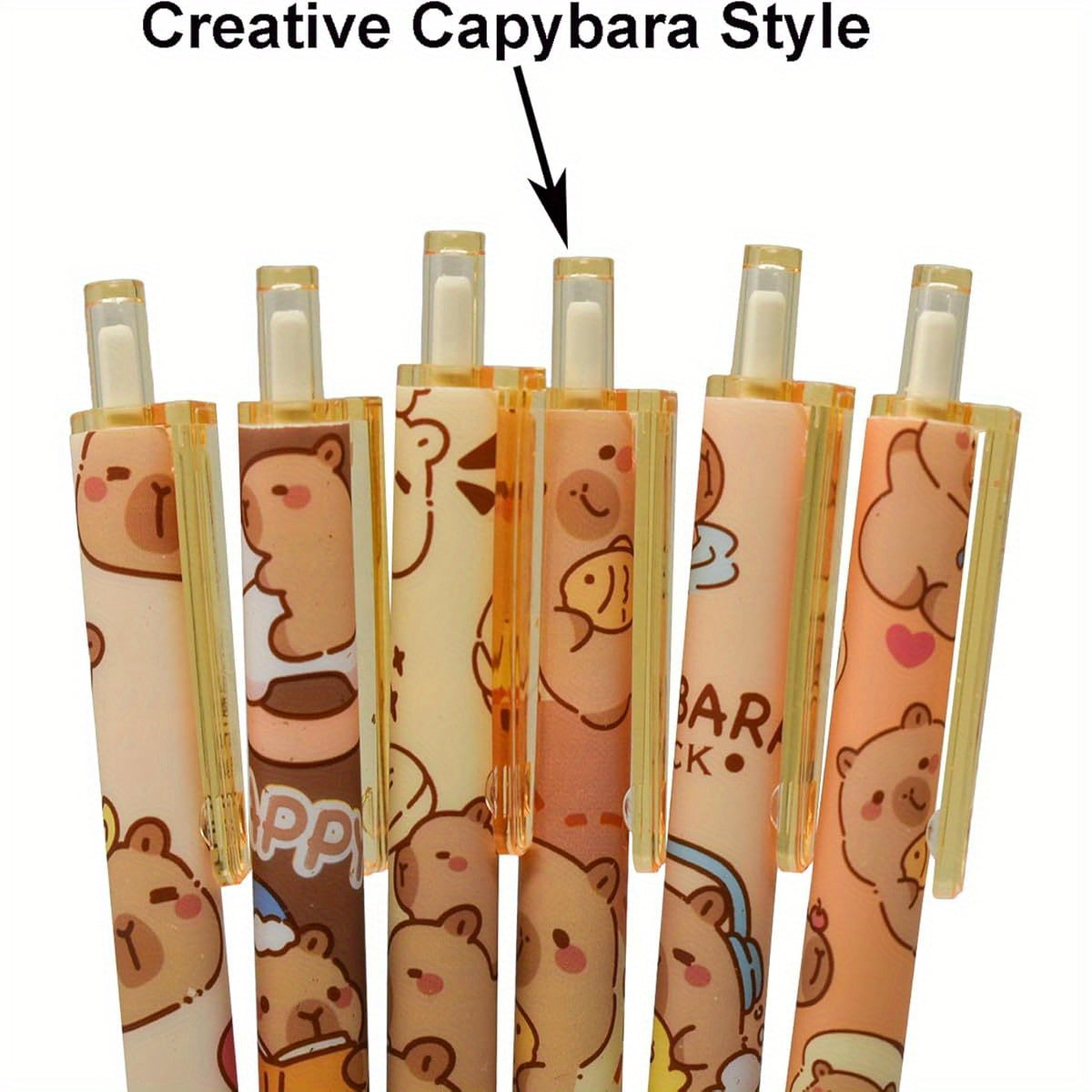 12pcs Capybara Rollerball Gel Pens Cartoon Animal Pen Retractable Priting Pens Novelty Pen Black Ink for School Party Office, Cute Gel Pens, Cute Pens for, Gel Pens Set, Colored Gel Pens, Pastel Gel Pens, Writing Tools, Student Essentials, Fun Design,