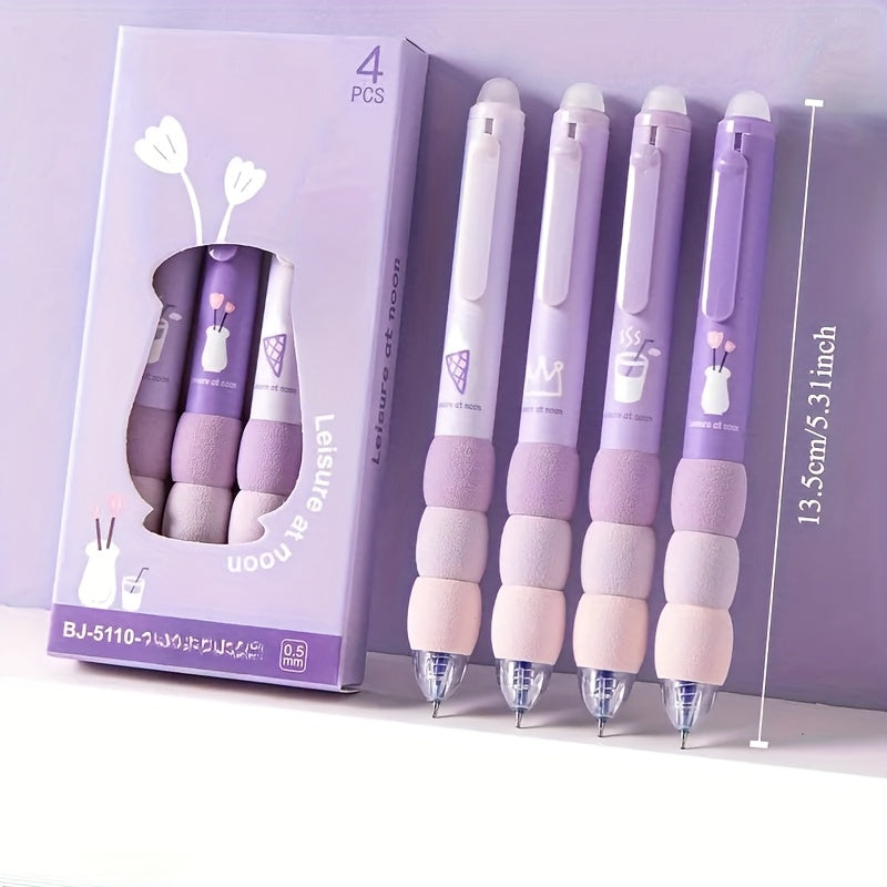 12 Cute Cartoon Erasable Gel Pens with Soft Grip, Retractable 0.5mm Slender Tip, Black Ink - Cute Animal and Food Designs, Diary - Back to School Supplies, Gifts, Cute Pens, Writing Instruments, Pens for Writing, Cute Pens for, Pens Set, Erase Able Pen,