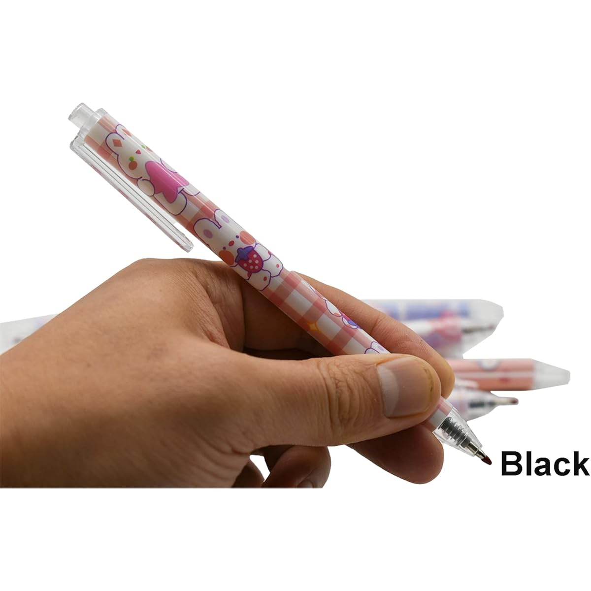 12pcs Rabbits Carrots Gel Pen Cute Cartoon Pens Retractable Printing Pen Black Ink for Students Office School Supply, Beadable Pens, Cute Pens Bulk, Multicolour Pen, Stationary Pens, Pens