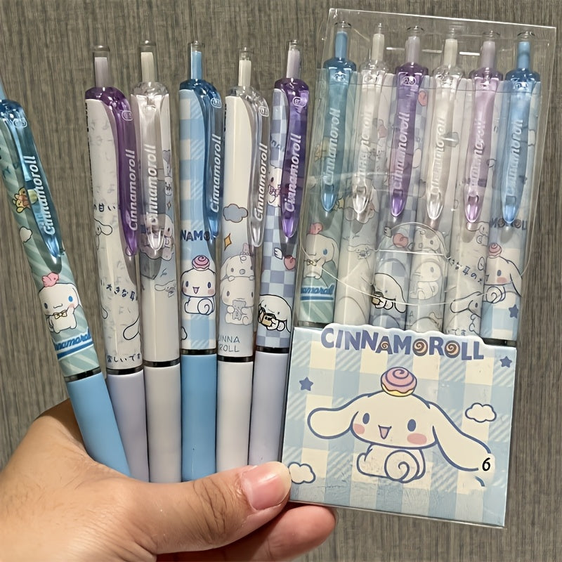 (Sanrio) 0.55mm Hello Kitty Cinnamoroll Kuromi My Melody Gel Pen Cartoon Cute Retractable Pen School Office Stationery Supplies, Cute Gel Pens, Pens Set, Cute Pens for, Eraseable Pens, Gel Pens Set, School Supplies, Study Tools, Playful Stationery, Kawaii