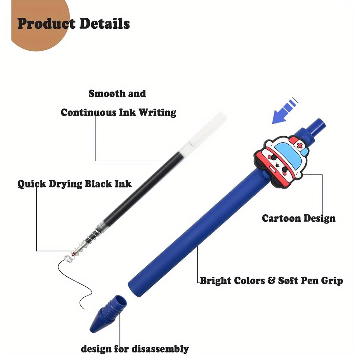 10pcs Cute Nurse Pens, Fun Cartoon Nurse Pen, Retractable Gel Ink Pens, Multi- Functional Writing Tools for Nurses, Medical Assistant Students, Woman Gifts, Nurse Gifts, Nursing Student Accessories, Healthcare Accessories, Nurse Station Essentials, Fun