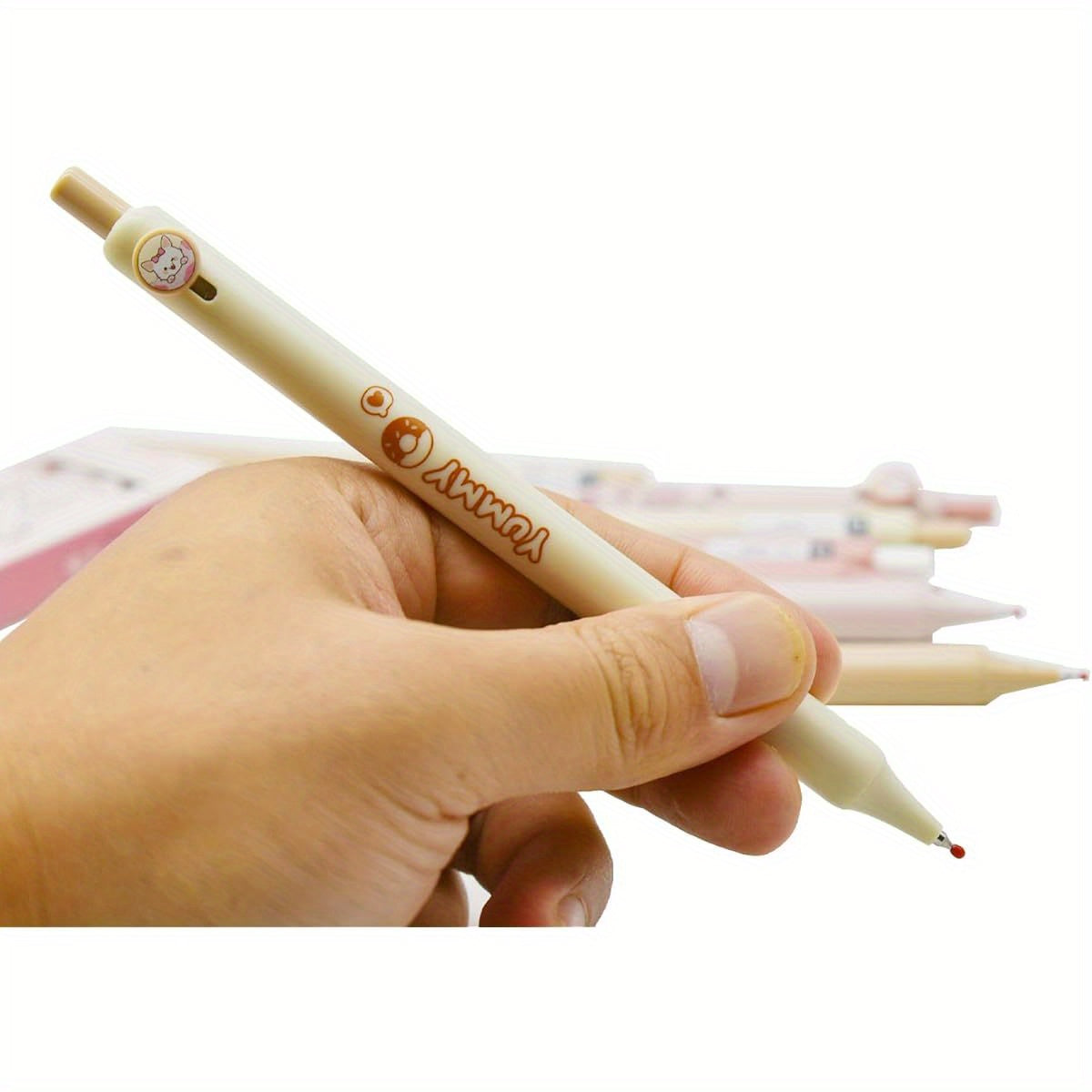8pcs Cute Cat Pens with Retractable Gel Pens - Kawaii Kitten Design, Black Ink, Durable Plastic, Perfect for Cat Lovers, School, Office, and Party Favors, Cat Accessories, School Stationery, Playful Design, Smooth Writing