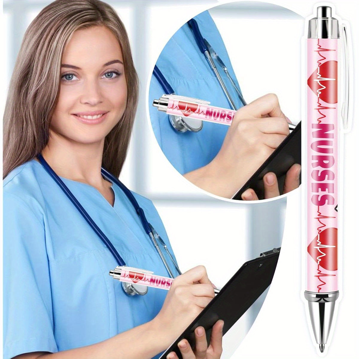 18pcs Nurse Ballpoint Pens Funny Retractable Cartoon Nursing Pens Black Ink Cute Ballpoint for Medical Assistants Nurse Students Appreciation Gifts, Nurse Accessories, Student Essentials, Nurse Gifts, Cute Design, Fun Stationery, Fine Tip, Retractable