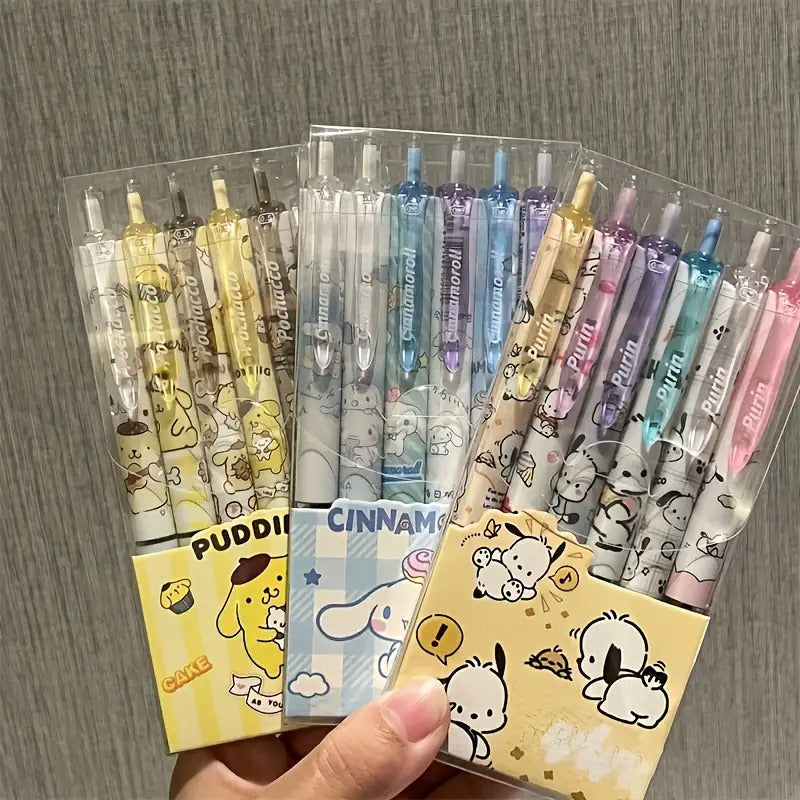 (Sanrio) 0.55mm Hello Kitty Cinnamoroll Kuromi My Melody Gel Pen Cartoon Cute Retractable Pen School Office Stationery Supplies, Cute Gel Pens, Pens Set, Cute Pens for, Eraseable Pens, Gel Pens Set, School Supplies, Study Tools, Playful Stationery, Kawaii