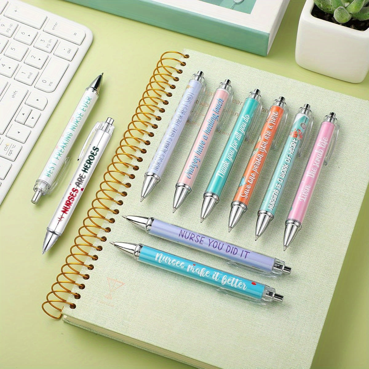 Nurse Ballpoint Pens Lovely Cartoon Cute Retractable Nursing Funny Ink for Medical Assistants Students Workers Office Appreciation Gifts ( 10pcs), Nurse Pen Set, Nurse Accessories, Nurse Gifts, Office Supplies, Playful Accessories, Fun Writing Tools,
