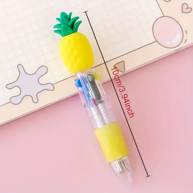 10pcs set of adorable retractable ballpoint pens, featuring ergonomic round barrel design, medium tip, PVC material, stick-style structure, and various cute patterns. Suitable for school and office supplies