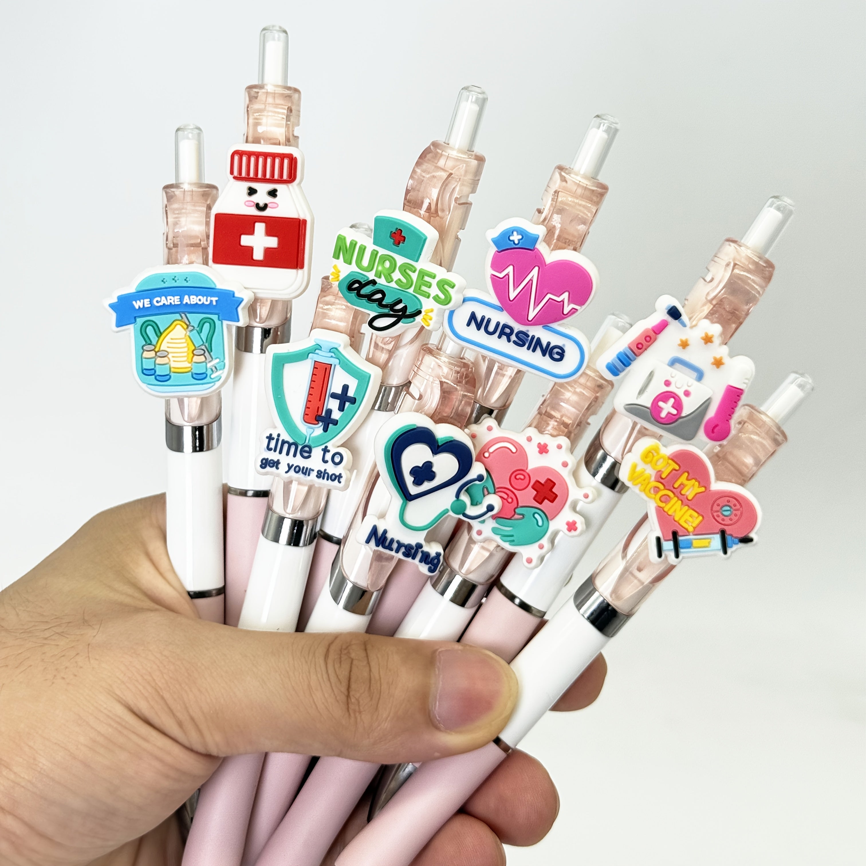 15/25pcs Cartoon Medical Design DIY High-Quality Stylus Ballpoint Pen, Retractable Gel Pen for Back-to-School Season - Perfect for Students and Teachers, Random Colors, Suitable for 30 Occasions & Festivals