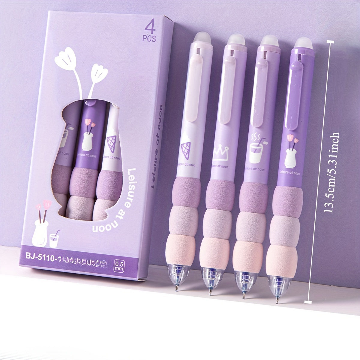 1 Set(4pcs) Cute Cartoon Erasable Gel Pens for Writing, Soft Grip Retractable 0.5mm Fine Point Erasable Gel Pen with Black/Blue Refill, Kawaii Stationery Office Supplies And Accessories, Cute Gel Pens, Fancy Pen, Needle Tip Pens, Cute Pens Bulk, School