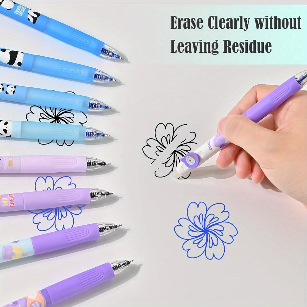 18pcs Erasable Gel Pens, 4pcs Blue & 4pcs Black Ink Pens & 10pcs Black Refills, Cute Retractable Pen with Eraser, 0. 5mm Fine Point, for Crossword Puzzles ( Blue), Ink Gel Pens, Cute Pens Bulk, Pen, Needle Tip Pens, Fancy Pen