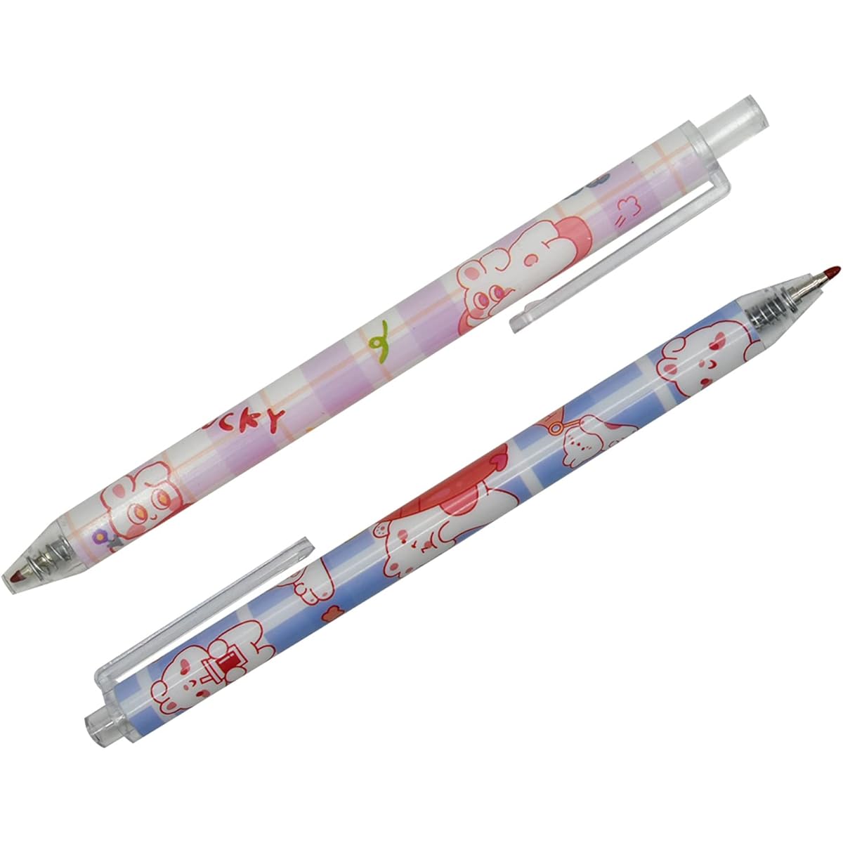 12pcs Rabbits Carrots Gel Pen Cute Cartoon Pens Retractable Printing Pen Black Ink for Students Office School Supply, Beadable Pens, Cute Pens Bulk, Multicolour Pen, Stationary Pens, Pens
