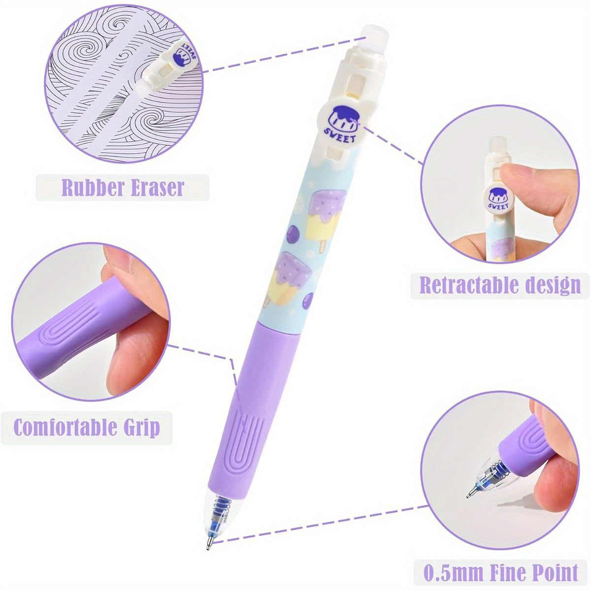 18pcs Erasable Gel Pens, 4pcs Blue & 4pcs Black Ink Pens & 10pcs Black Refills, Cute Retractable Pen with Eraser, 0. 5mm Fine Point, for Crossword Puzzles ( Blue), Ink Gel Pens, Cute Pens Bulk, Pen, Needle Tip Pens, Fancy Pen