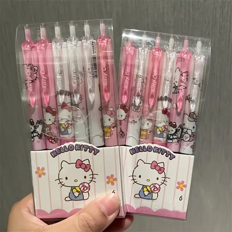 (Sanrio) 0.55mm Hello Kitty Cinnamoroll Kuromi My Melody Gel Pen Cartoon Cute Retractable Pen School Office Stationery Supplies, Cute Gel Pens, Pens Set, Cute Pens for, Eraseable Pens, Gel Pens Set, School Supplies, Study Tools, Playful Stationery, Kawaii