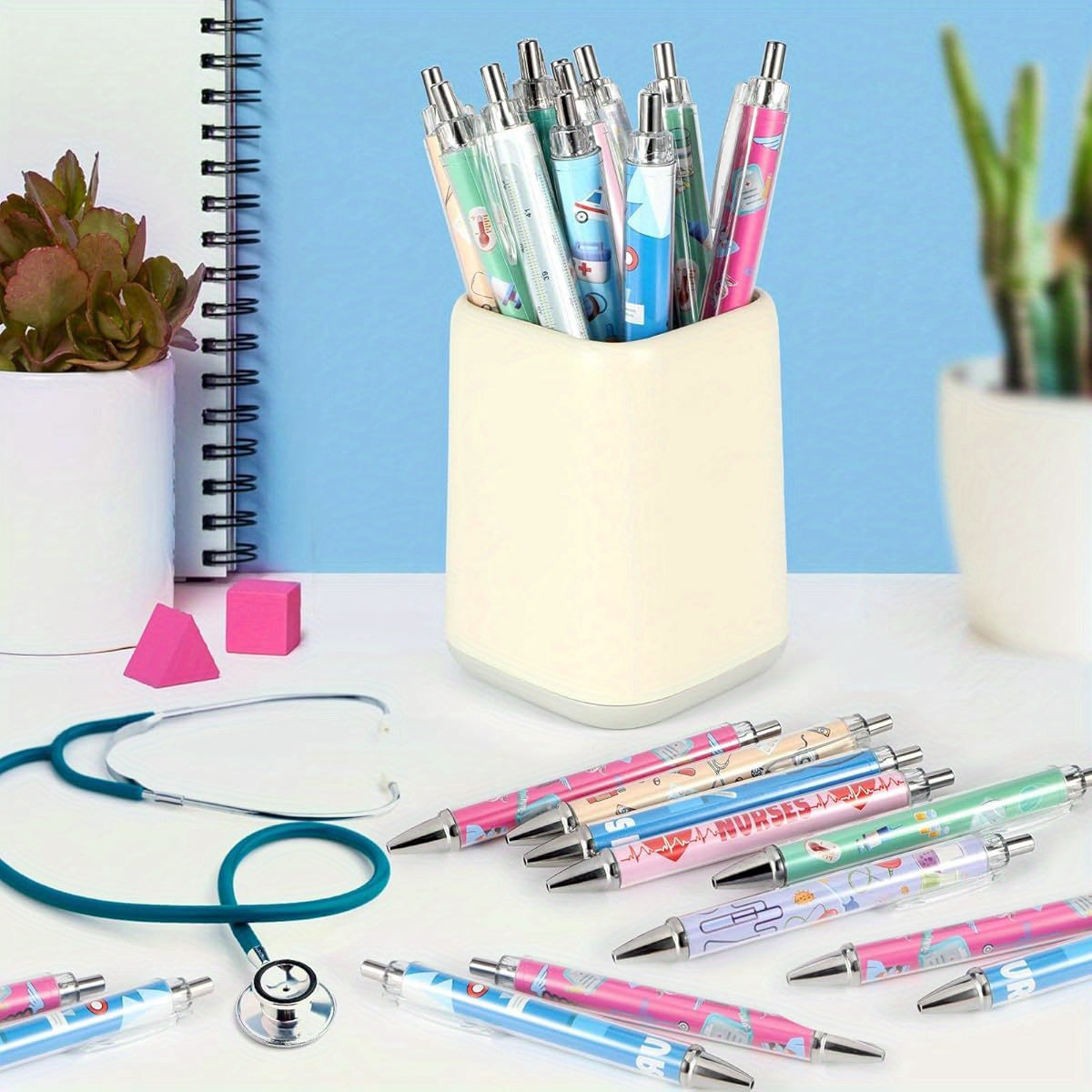 18pcs Nurse Ballpoint Pens Funny Retractable Cartoon Nursing Pens Black Ink Cute Ballpoint for Medical Assistants Nurse Students Appreciation Gifts, Nurse Accessories, Student Essentials, Nurse Gifts, Cute Design, Fun Stationery, Fine Tip, Retractable