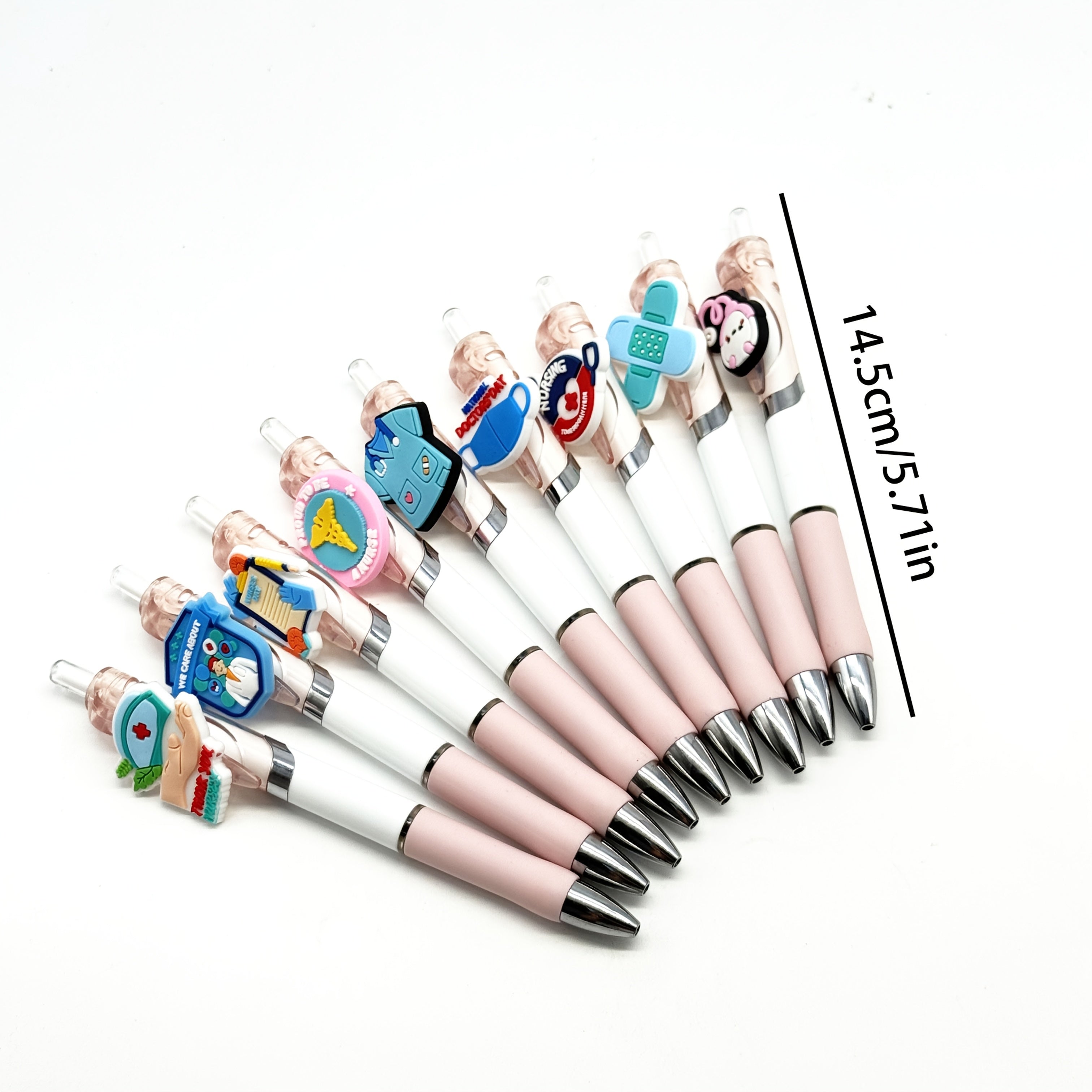 15/25pcs Cartoon Medical Design DIY High-Quality Stylus Ballpoint Pen, Retractable Gel Pen for Back-to-School Season - Perfect for Students and Teachers, Random Colors, Suitable for 30 Occasions & Festivals