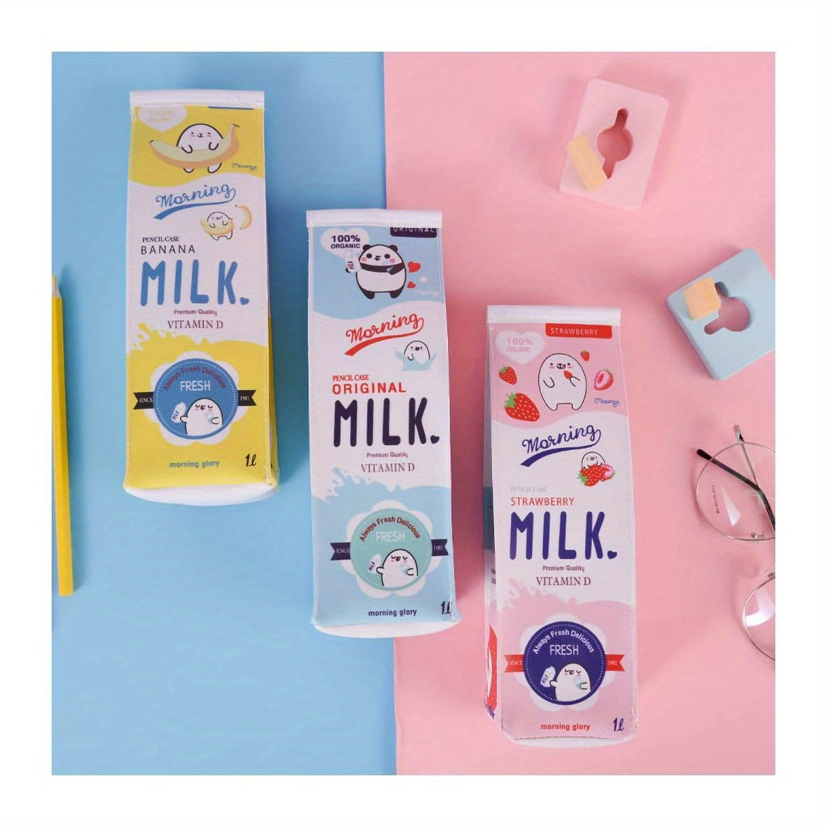 Set of 6 Retractable Gel Pens Featuring a Cute Milk Cow Design, with 0.5Mm Black Gel Ink, Ideal As Promotional Gifts for Schools And Offices.