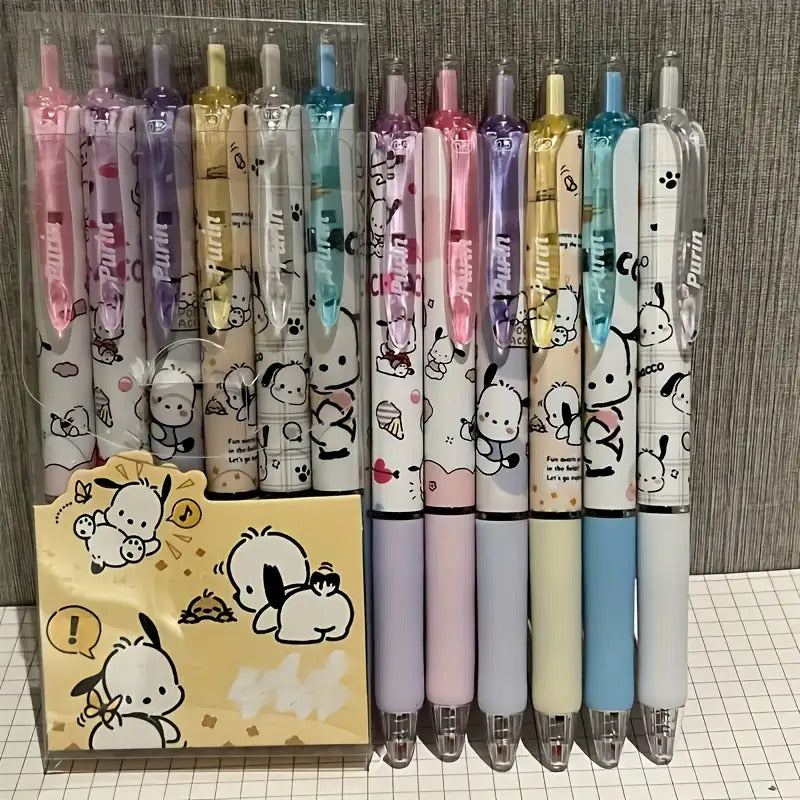 (Sanrio) 0.55mm Hello Kitty Cinnamoroll Kuromi My Melody Gel Pen Cartoon Cute Retractable Pen School Office Stationery Supplies, Cute Gel Pens, Pens Set, Cute Pens for, Eraseable Pens, Gel Pens Set, School Supplies, Study Tools, Playful Stationery, Kawaii