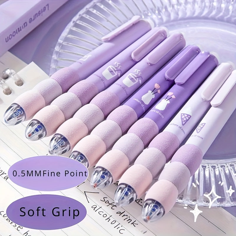 12 Cute Cartoon Erasable Gel Pens with Soft Grip, Retractable 0.5mm Slender Tip, Black Ink - Cute Animal and Food Designs, Diary - Back to School Supplies, Gifts, Cute Pens, Writing Instruments, Pens for Writing, Cute Pens for, Pens Set, Erase Able Pen,