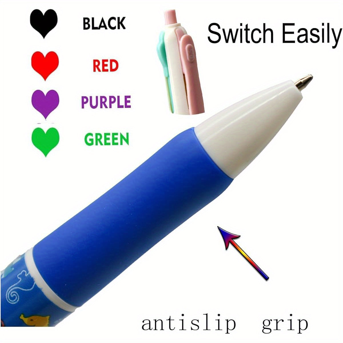 12pcs Novelty Multicolor Ballpoint Pens 4 in1 Colored Cat Pens Kitten Multicolored Pens 4 Colors Retractable Pens Novelty Animal Pens for School Office Home Bithday Christmas, Novelty Pens, Multicolor Pen In One, Pens, Pens for Writing, Pens, Holiday