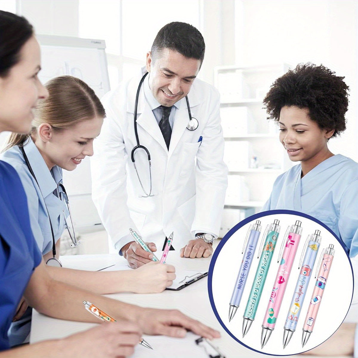 Nurse Ballpoint Pens Lovely Cartoon Cute Retractable Nursing Funny Ink for Medical Assistants Students Workers Office Appreciation Gifts ( 10pcs), Nurse Pen Set, Nurse Accessories, Nurse Gifts, Office Supplies, Playful Accessories, Fun Writing Tools,