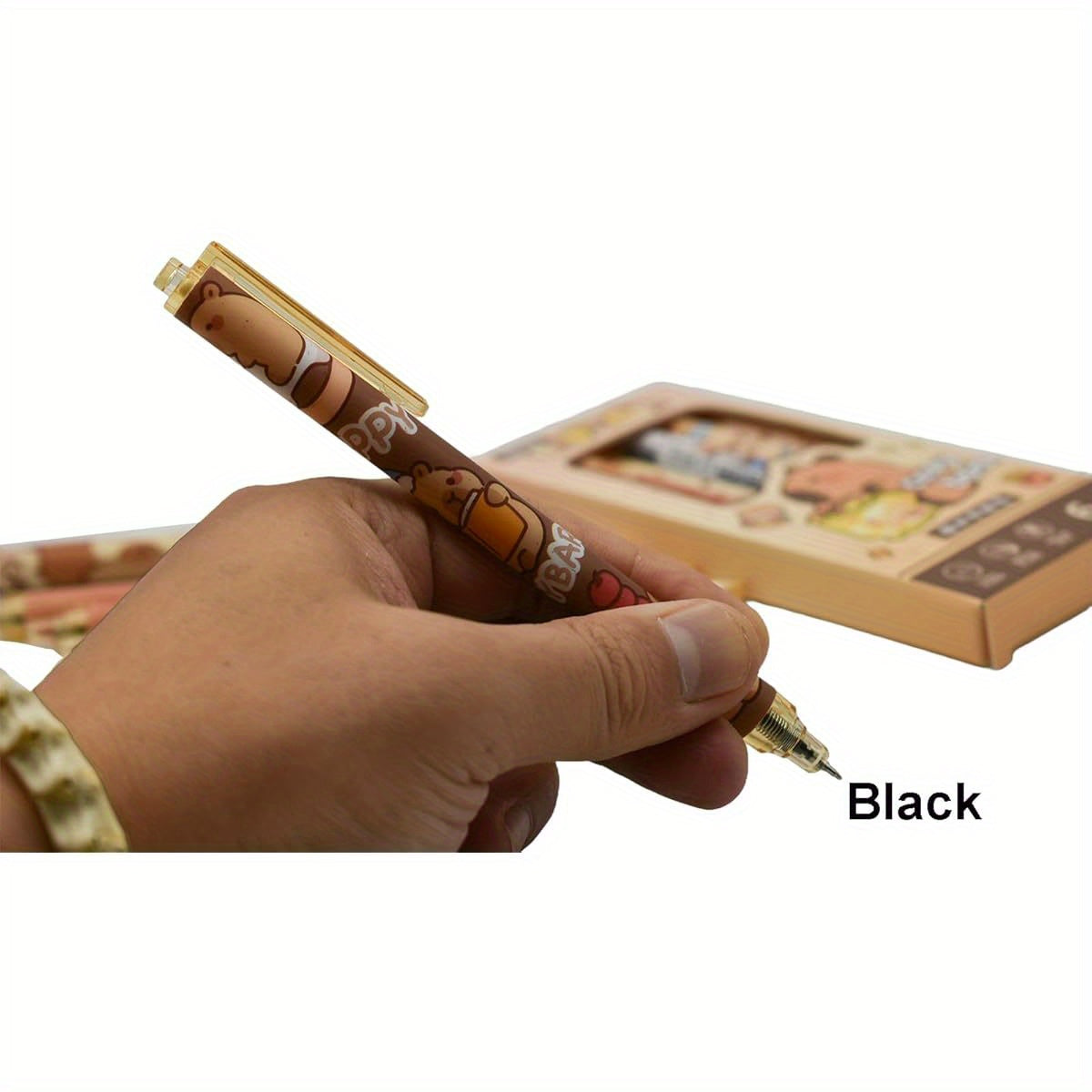 12pcs Capybara Rollerball Gel Pens Cartoon Animal Pen Retractable Priting Pens Novelty Pen Black Ink for School Party Office, Cute Gel Pens, Cute Pens for, Gel Pens Set, Colored Gel Pens, Pastel Gel Pens, Writing Tools, Student Essentials, Fun Design,