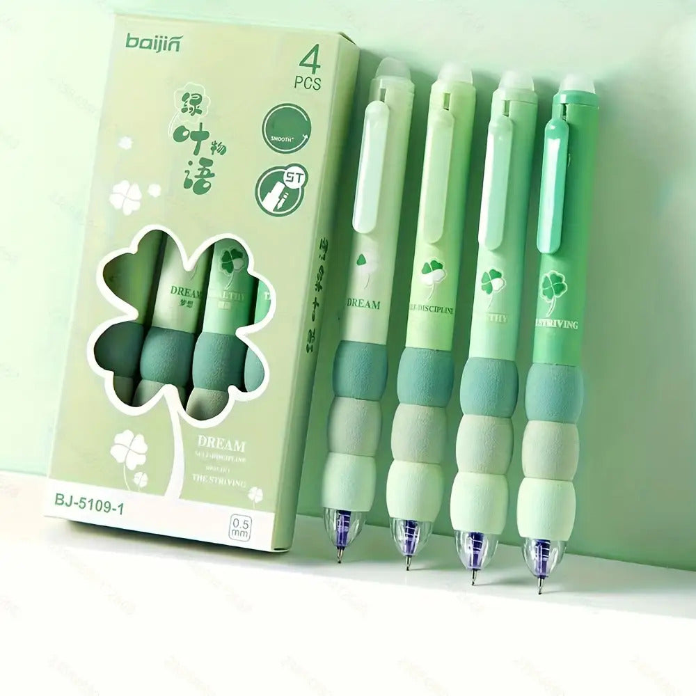 1 Set(4pcs) Cute Cartoon Erasable Gel Pens for Writing, Soft Grip Retractable 0.5mm Fine Point Erasable Gel Pen with Black/Blue Refill, Kawaii Stationery Office Supplies And Accessories, Cute Gel Pens, Fancy Pen, Needle Tip Pens, Cute Pens Bulk, School
