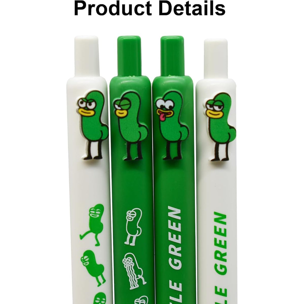 8pcs Cartoon Green Insect Gel Pens Retractable Cute Bugs Pens Little Worm Pens Balck Ink for School Home Office Supplies Birthday Gifts, Office Stationery, Study Essentials, Whimsical Writing Tools, Fun Design, Comfortable Grip, Fine Point Pen, Novelty