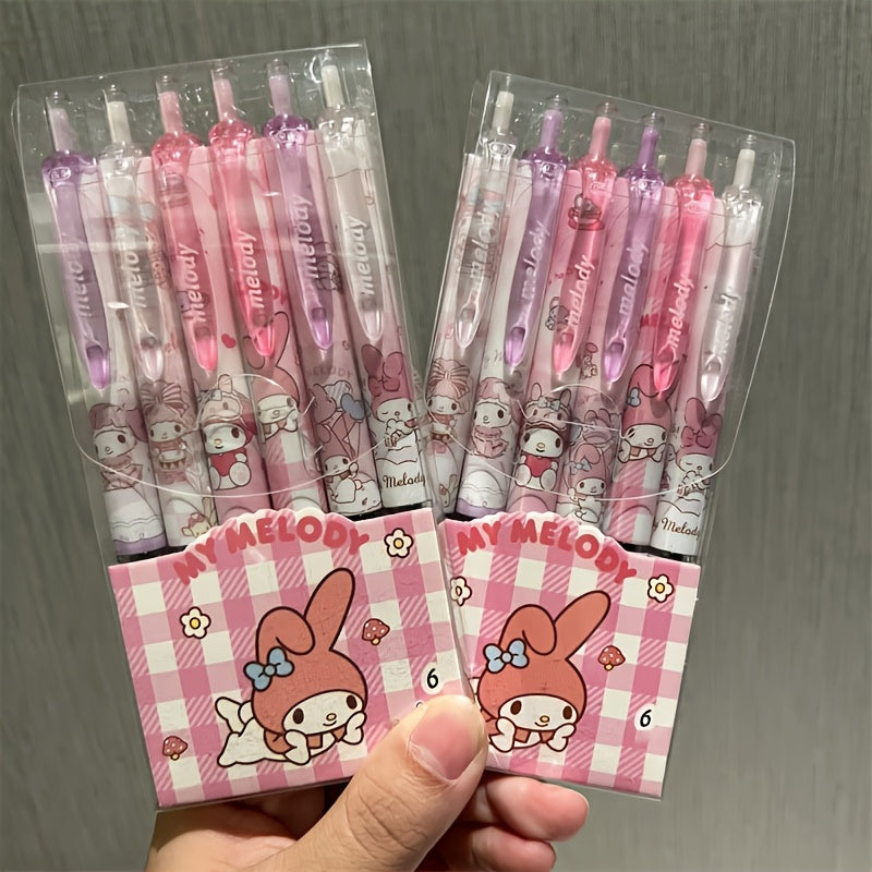 (Sanrio) 0.55mm Hello Kitty Cinnamoroll Kuromi My Melody Gel Pen Cartoon Cute Retractable Pen School Office Stationery Supplies, Cute Gel Pens, Pens Set, Cute Pens for, Eraseable Pens, Gel Pens Set, School Supplies, Study Tools, Playful Stationery, Kawaii