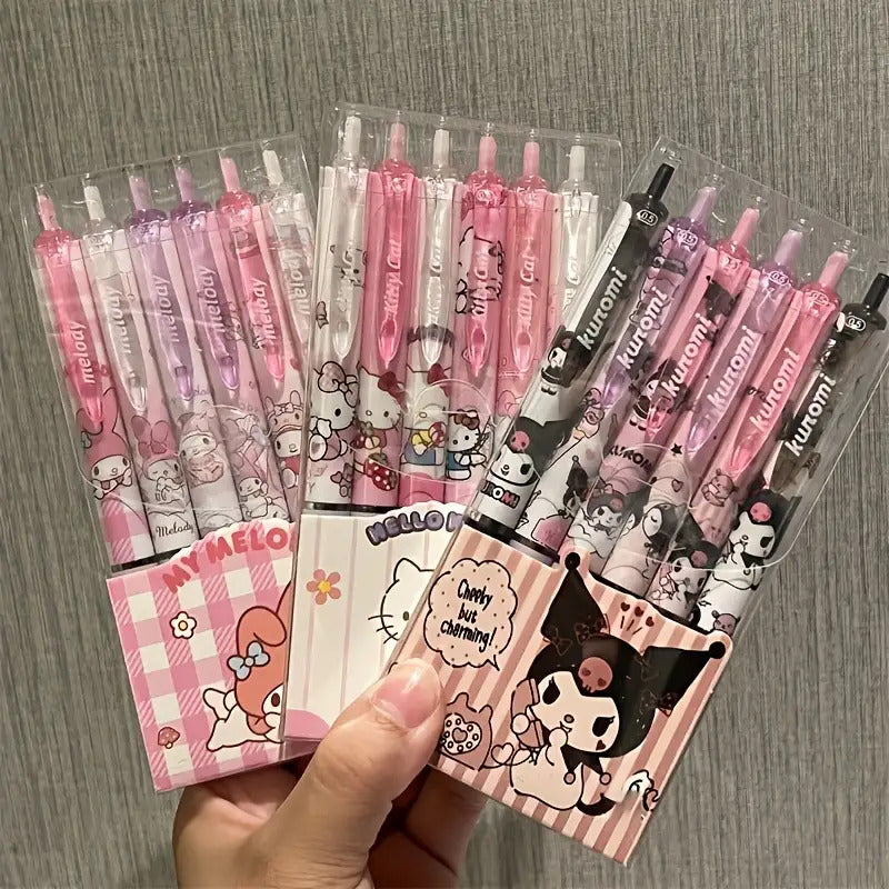 (Sanrio) 0.55mm Hello Kitty Cinnamoroll Kuromi My Melody Gel Pen Cartoon Cute Retractable Pen School Office Stationery Supplies, Cute Gel Pens, Pens Set, Cute Pens for, Eraseable Pens, Gel Pens Set, School Supplies, Study Tools, Playful Stationery, Kawaii