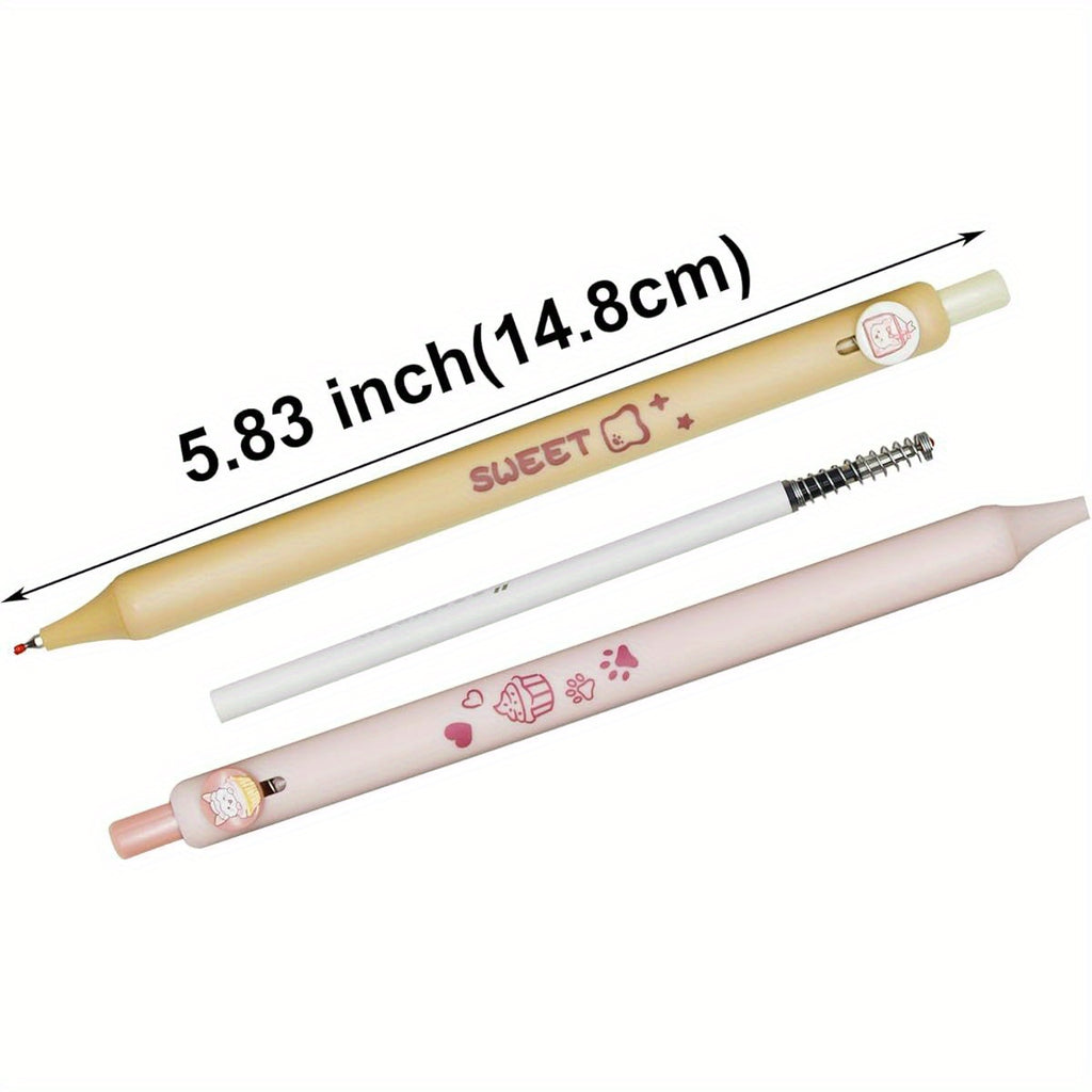 8pcs Cute Cat Pens with Retractable Gel Pens - Kawaii Kitten Design, Black Ink, Durable Plastic, Perfect for Cat Lovers, School, Office, and Party Favors, Cat Accessories, School Stationery, Playful Design, Smooth Writing